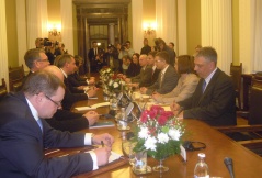 28 November 2012 National Assembly Speaker MA Nebojsa Stefanovic in meeting with Russian Deputy Prime Minister Dmitry Rogozin and associates